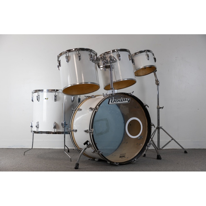 1980s Ludwig White Cortex "Concert Tom" Drum Set