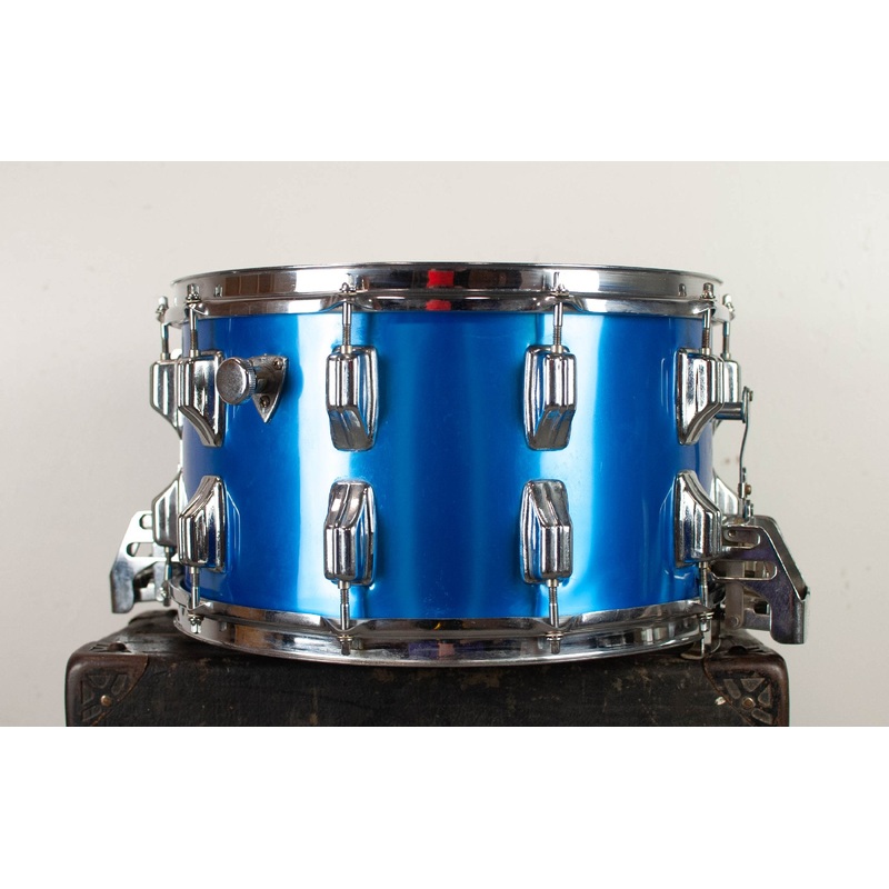 1980s Newsound 8x14 Blue Satin Snare Drum