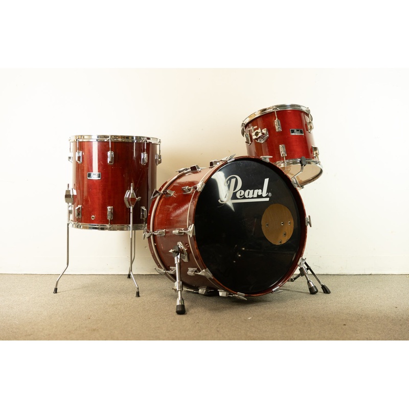 1980s Pearl All-Maple "MLX" Rosewood Lacquer Drum Set