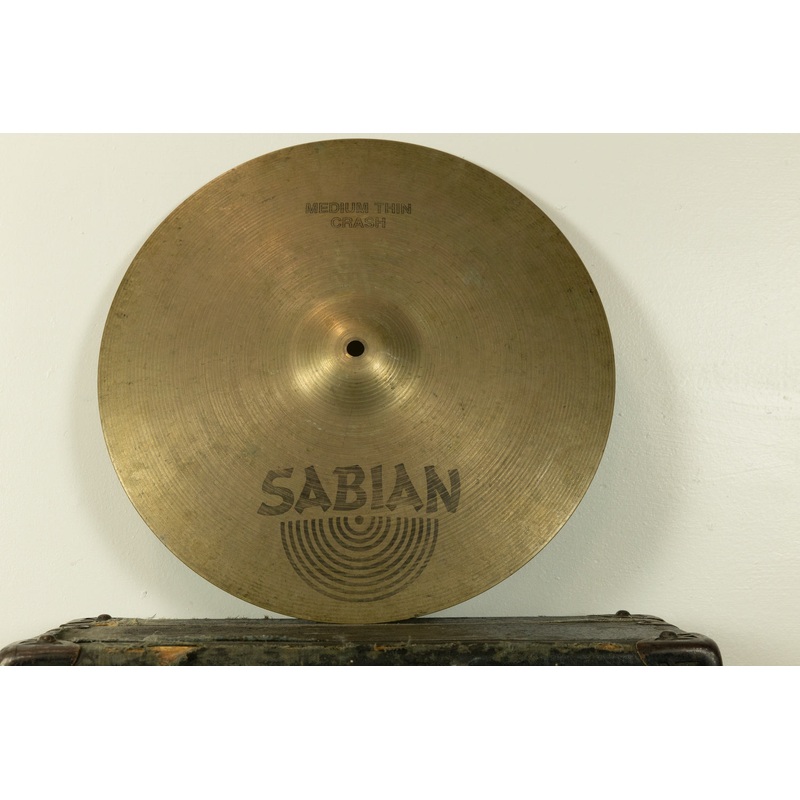 1980s Sabian 16" Medium Thin Crash Cymbal 1077g