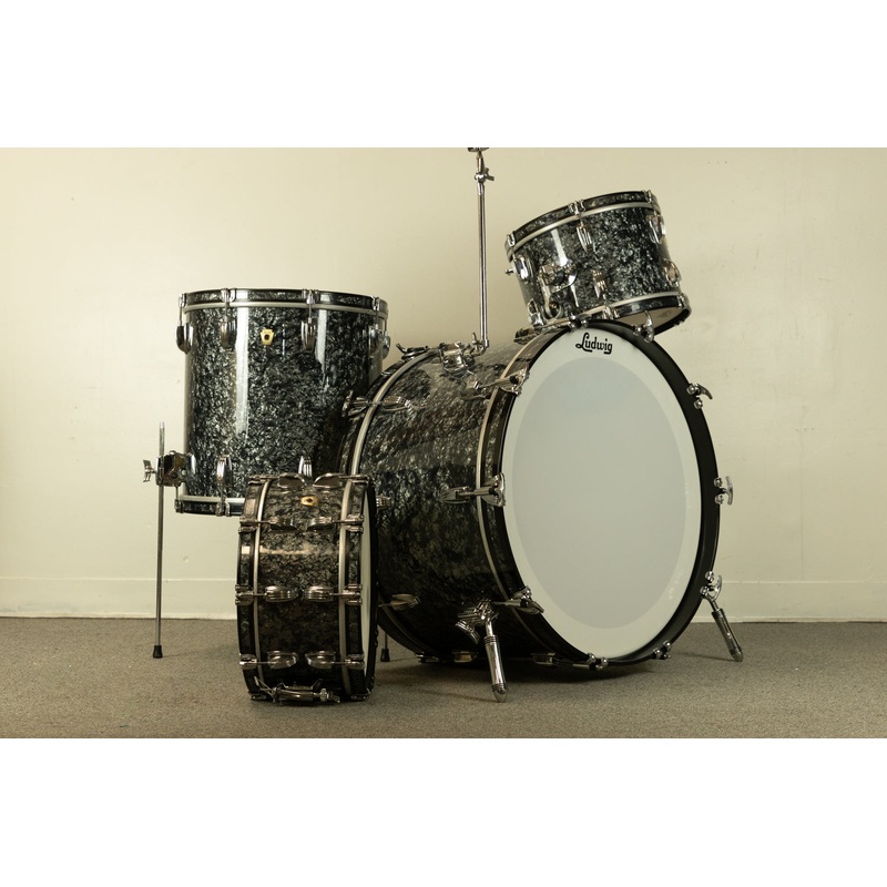 2018 Ludwig Legacy Mahogany Black Diamond Pearl Drum Set