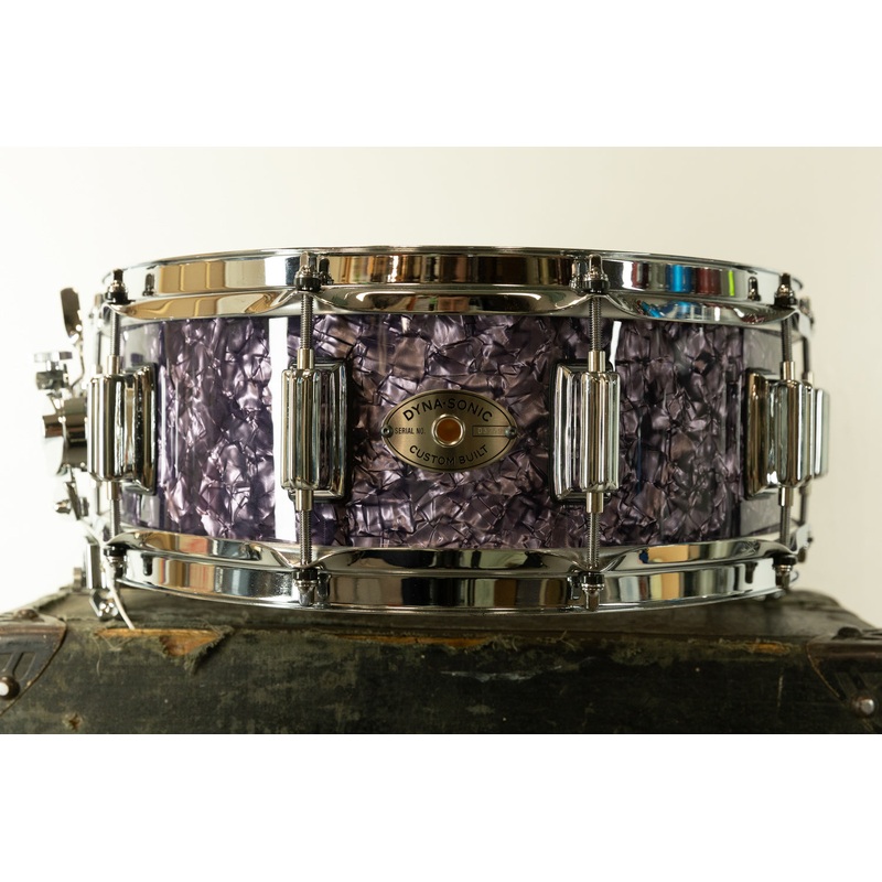 Rogers 5x14 Purple Diamond Pearl Wood Shell Dynasonic Snare Drum