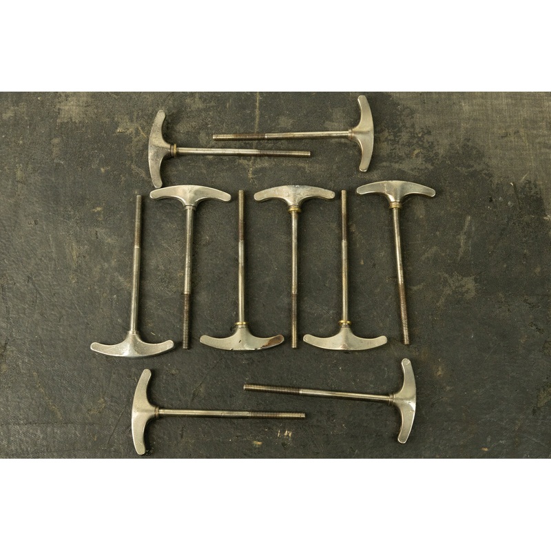 Vintage Ludwig Nickel Bass Drum T-Handles (10) Lot #T4