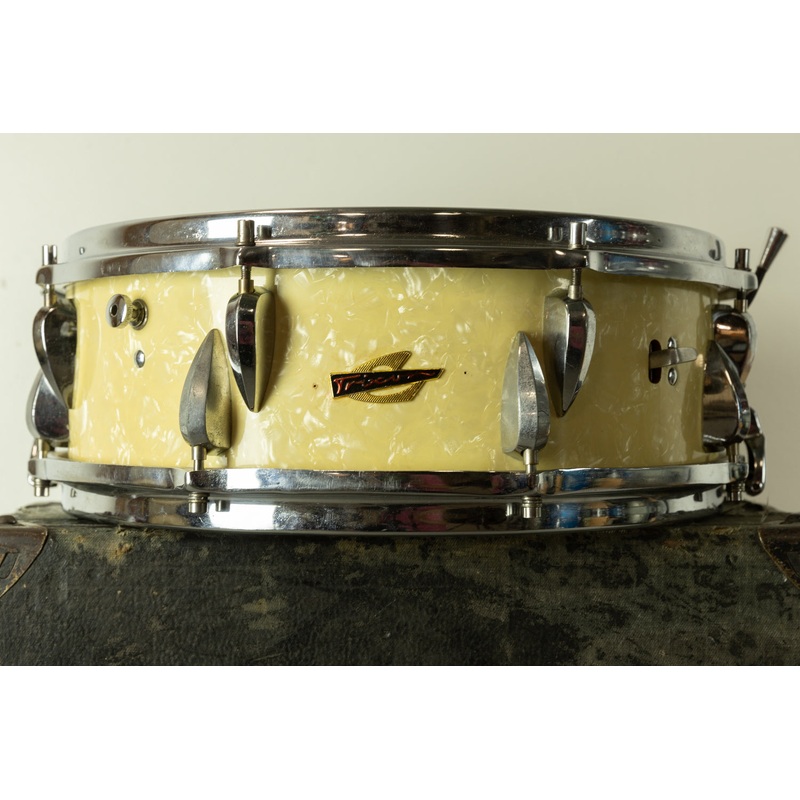 Vintage Trixon Model 1/440 5x14 White Marine Pearl Snare Drum