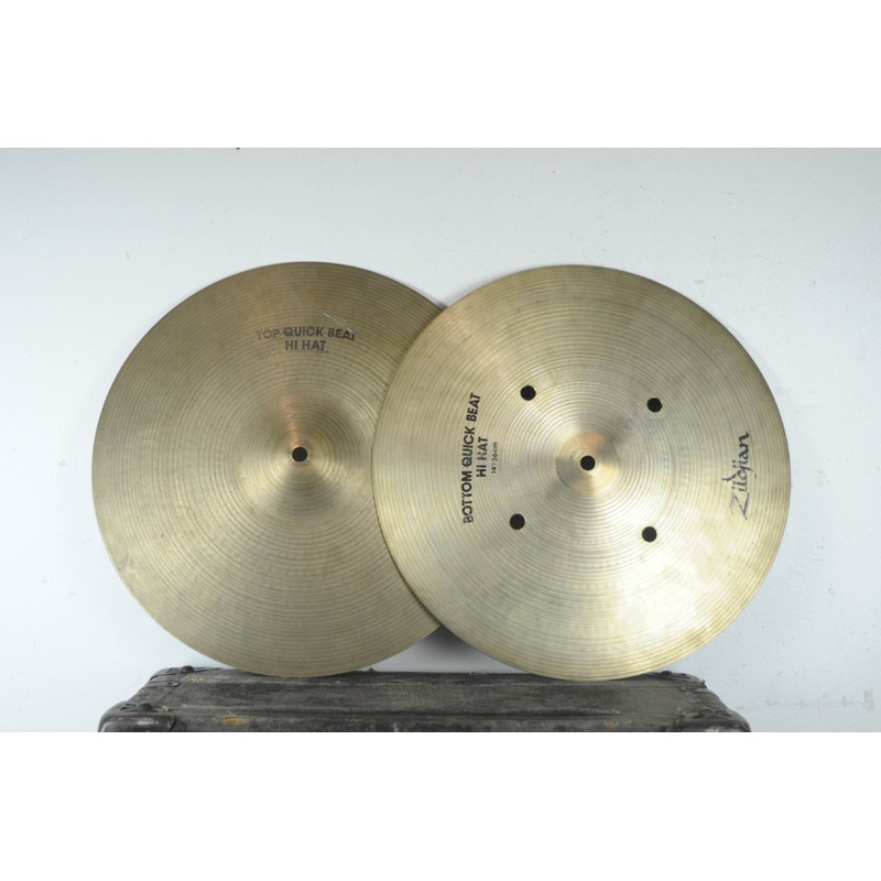 Vintage Zildjian 14" Quick Beat Hi Hat Cymbals 1302 1374g