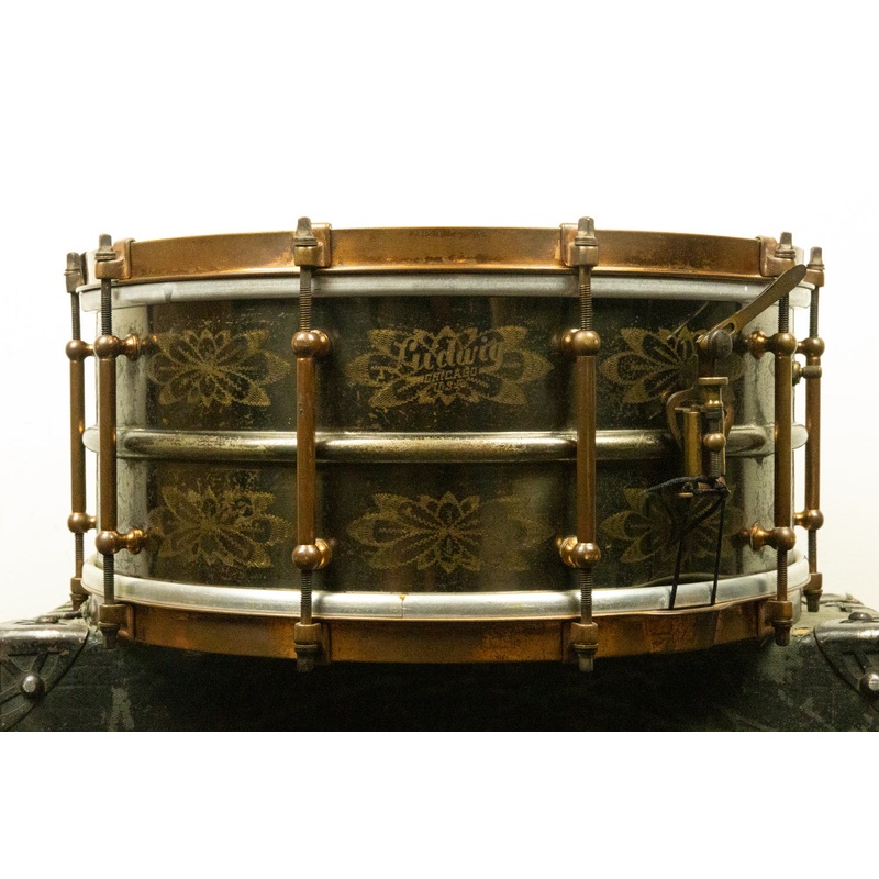 1920s Ludwig 6.5x14 De Luxe Black Beauty Snare Drum