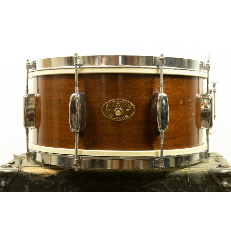 1950s Rogers 6.5x14 Monitor Natural Mahogany Snare Drum