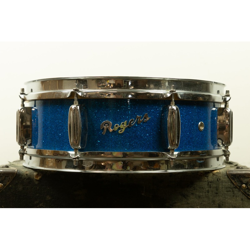1959 Rogers 5x14 "Pirate Badge" Sparkling Blue Pearl Holiday Snare Drum