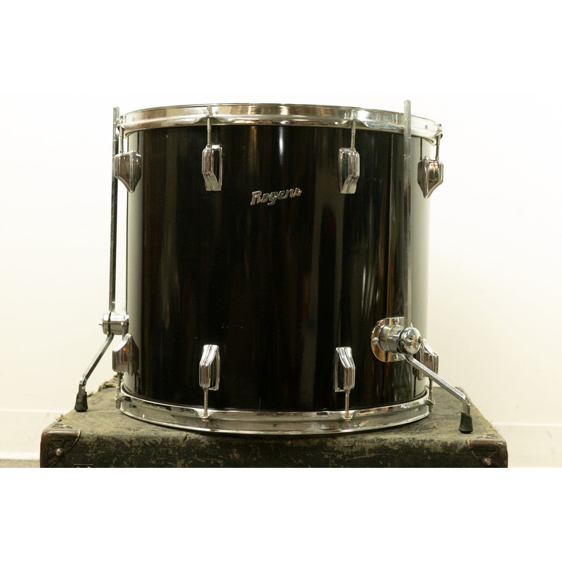 1970s Rogers 16x18 Jet Black Pearl Floor Tom