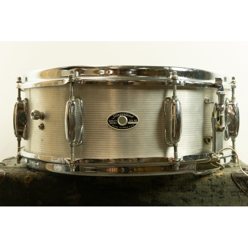 1970s Slingerland 5x14 Ribbed Aluminum Snare Drum