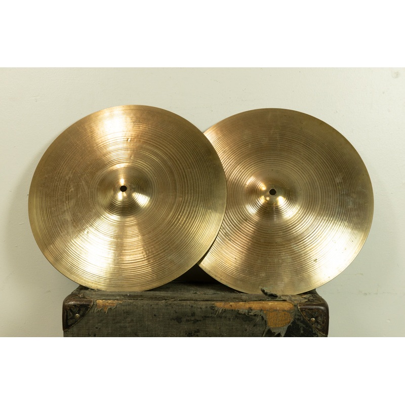 1970s Zildjian 15" New Beat Hi Hat Cymbals 1470g 1491g
