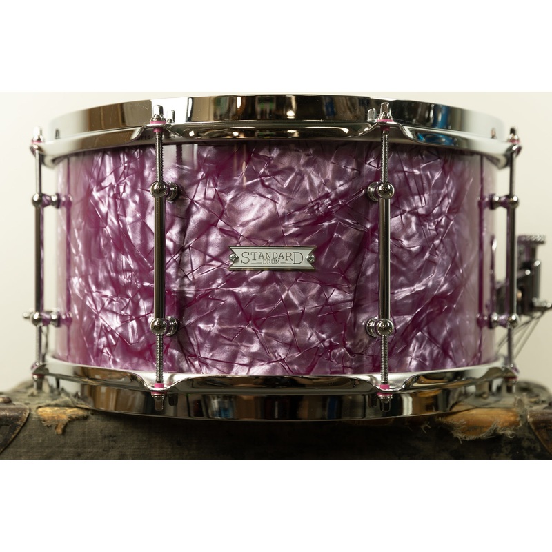 Standard Drum Co. 7.5x14 "Super 66" Pomegranate Pearl Snare Drum