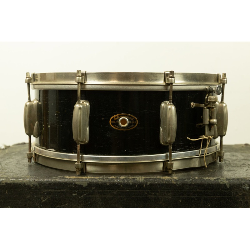 1950s Slingerland 5x14 Black Duco Student Radio King Snare Drum