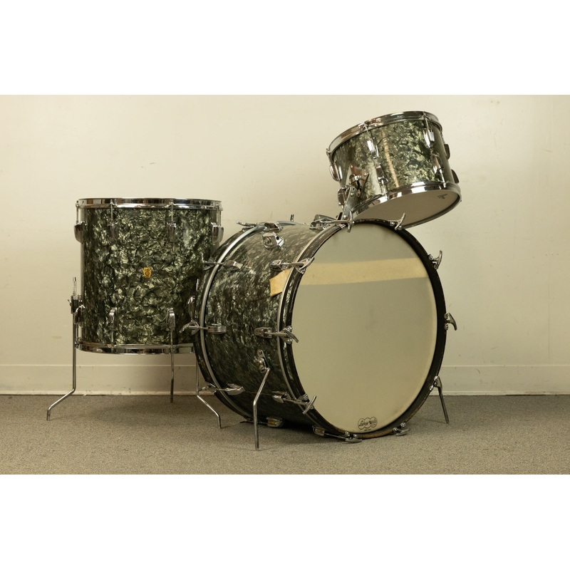 1960s Ludwig Pre-Serial Black Diamond Pearl Super Classic Drum Set