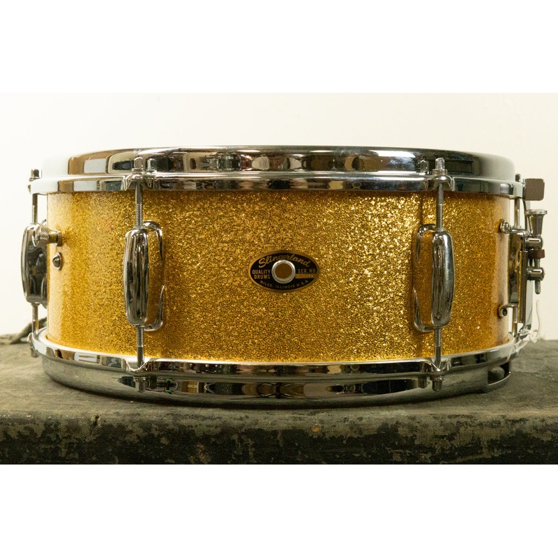 1963 Slingerland 5x14 Gold Sparkle Pearl Deluxe Student Snare Drum