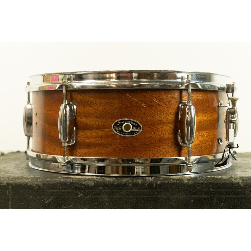 1970s Slingerland 5x14 Natural Mahogany Student Snare Drum