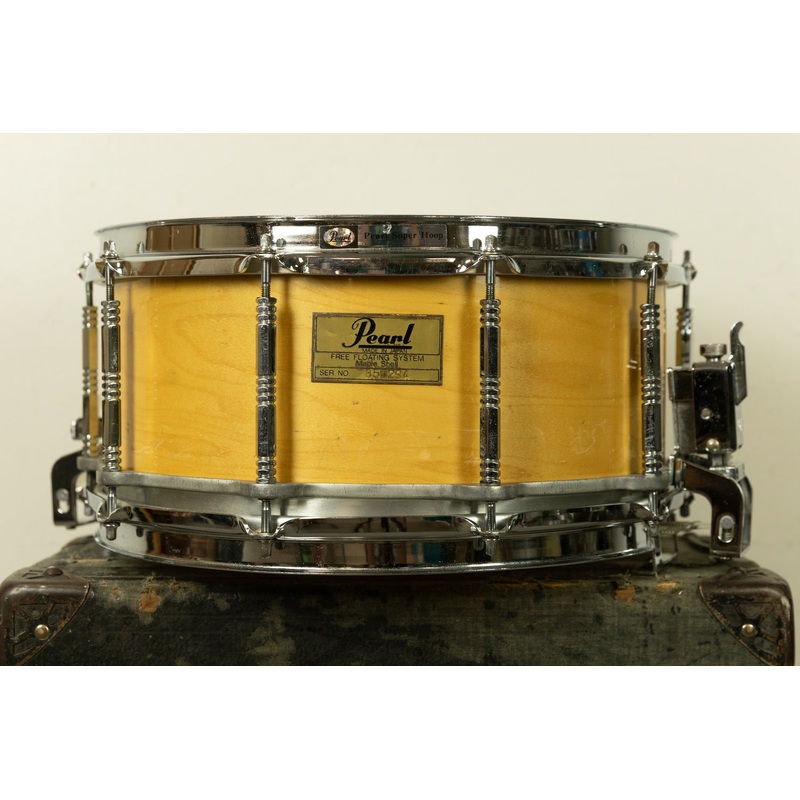 1980s Pearl 6.5x14 Maple Free-Floating Snare Drum