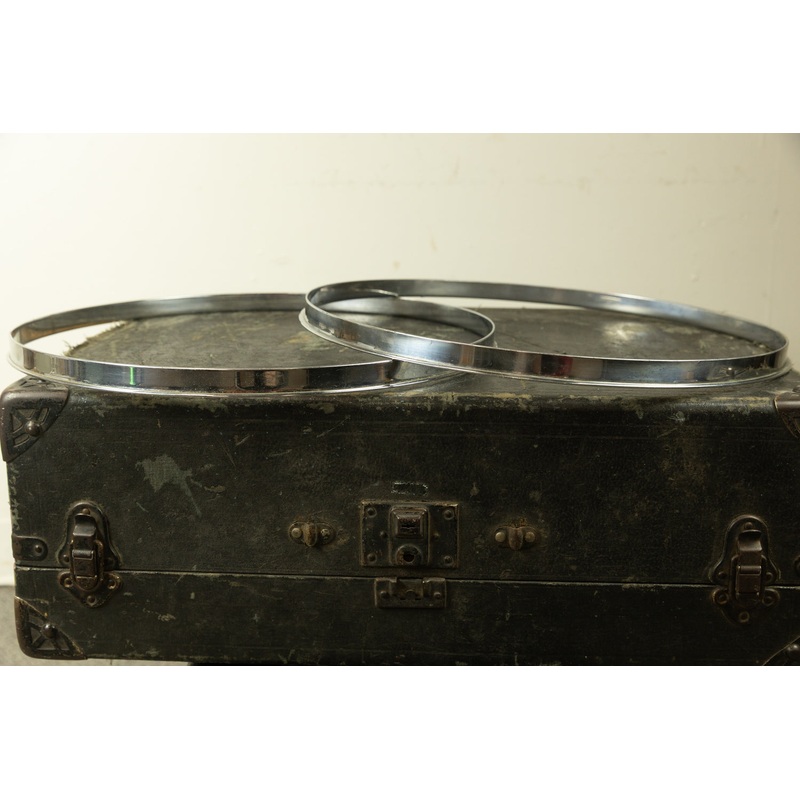 Vintage 16" Chrome Over Brass Single Flange Hoops (Pair)