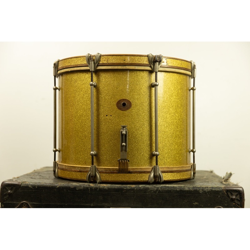 1930s Ludwig 12x16 Gold Flash Triumphal Parade Drum