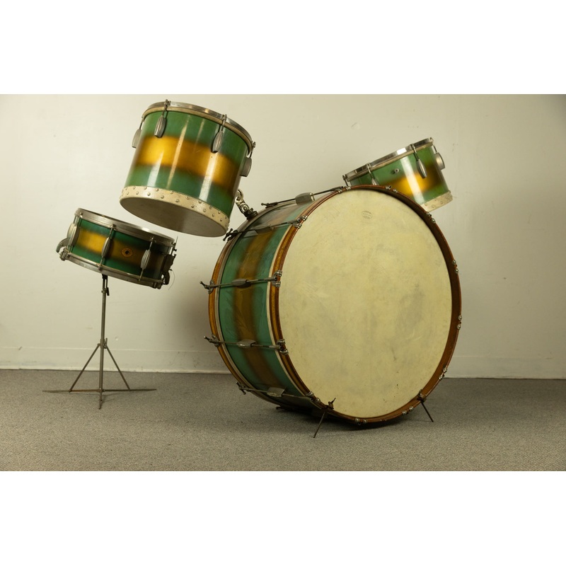 1940s Slingerland "Ballroom" Radio King Tri-Tone Duco Drum Set