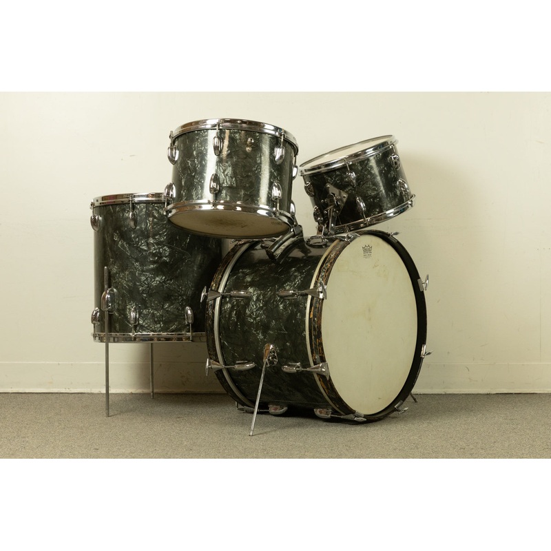 1962 Slingerland Black Diamond Pearl "Double Rail" Drum Set