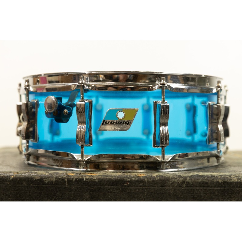 1970s Ludwig 5x14 Blue Vistalite Snare Drum