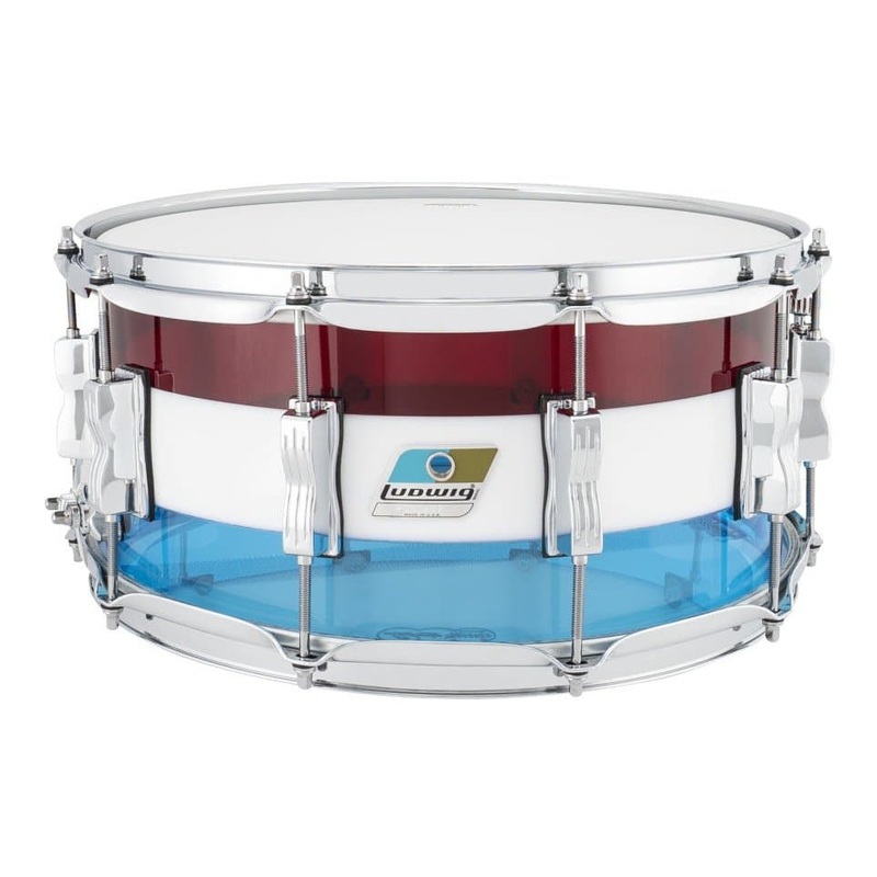Ludwig Vistalite Snare Drum 14x6.5 50th Anniversary Red/White/Blue