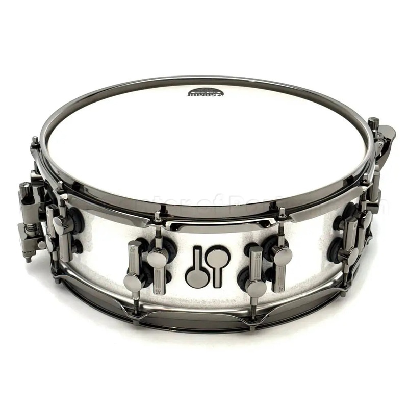 Sonor SQ2 Vintage Maple Snare Drum 14x5 White Sparkle Gloss w/Black Hw