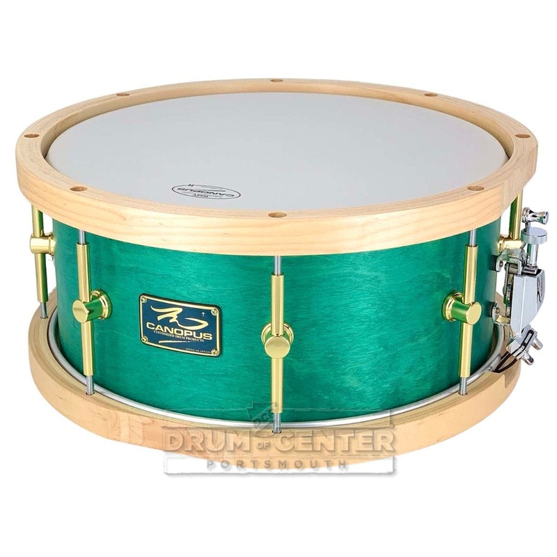 Canopus Limited Edition 10ply Maple Snare Drum 14x6.5 Turquoise Oil w/Wood Hoops