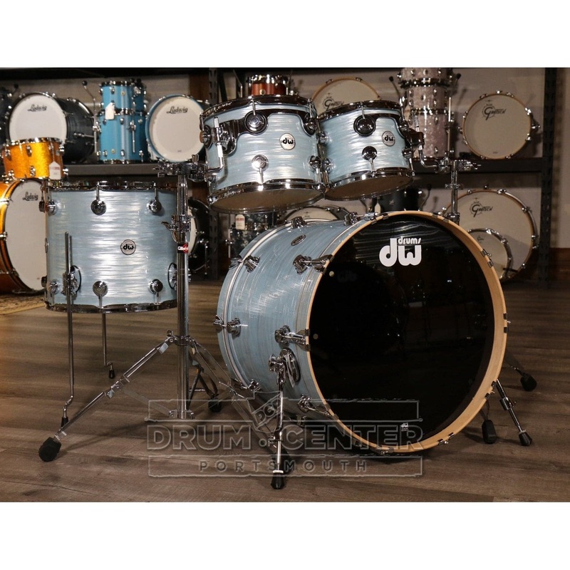 DW Collectors Maple VLT 333 4pc Drum Set Pale Blue Oyster