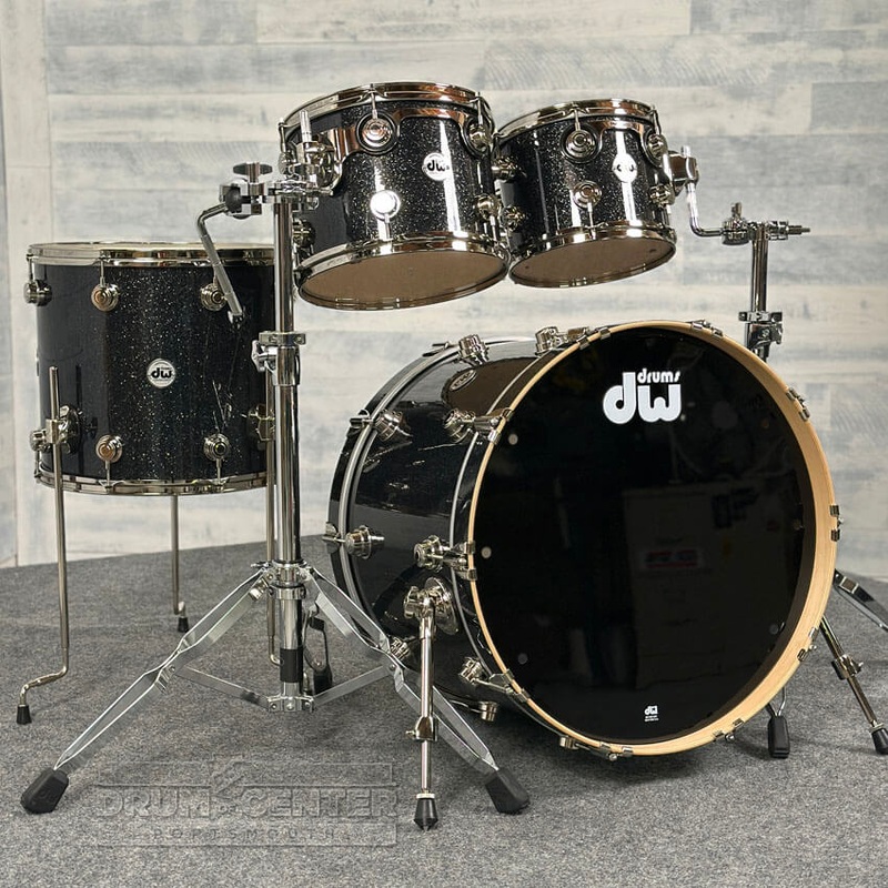 DW Collectors SonicPly 4pc Drum Set Black Ice w/Nickel Hw