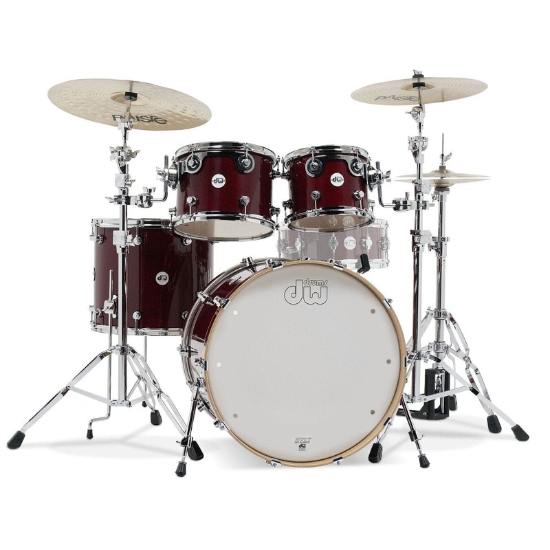 DW Design 4pc Drum Set Cherry Stain