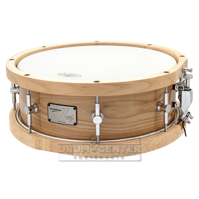 Canopus Limited Edition 1ply Elm Snare Drum 14x5.25 Natural Lacquer w/Wood Hoops