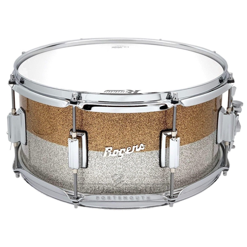 Rogers Powertone Limited Edition Snare Drum 14x6.5 Gold/Silver Two-Tone Lacquer