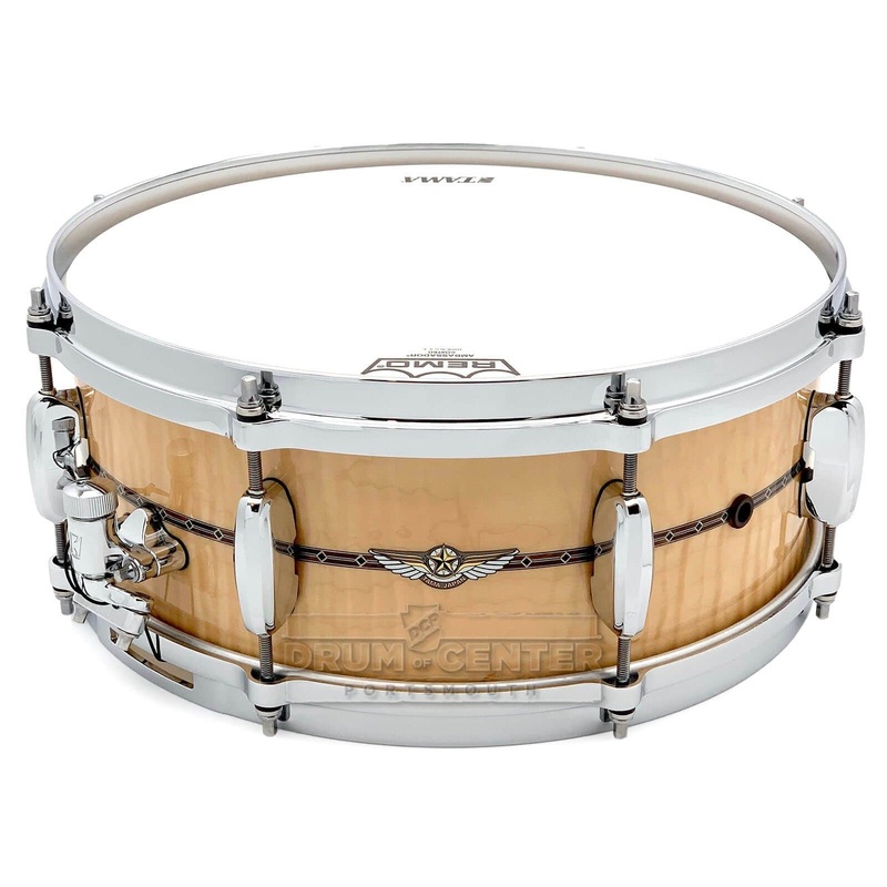 Tama Star Maple Snare Drum 14x5.5 Gloss Natural Curly Maple w/Inner & Outer Inlays