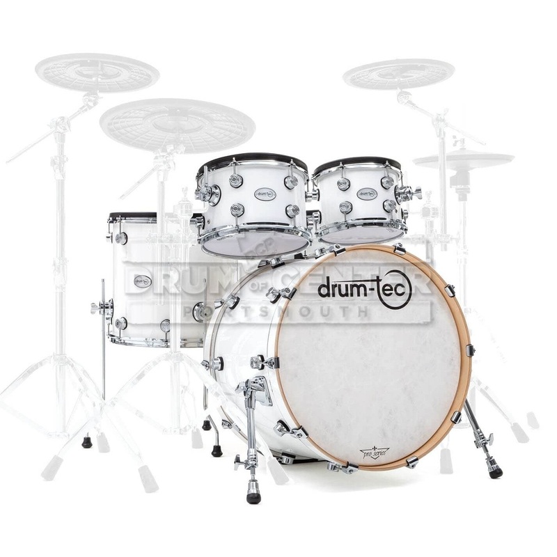 Drum-Tec Pro 3 Stage 4pc E-Drum Set Piano White