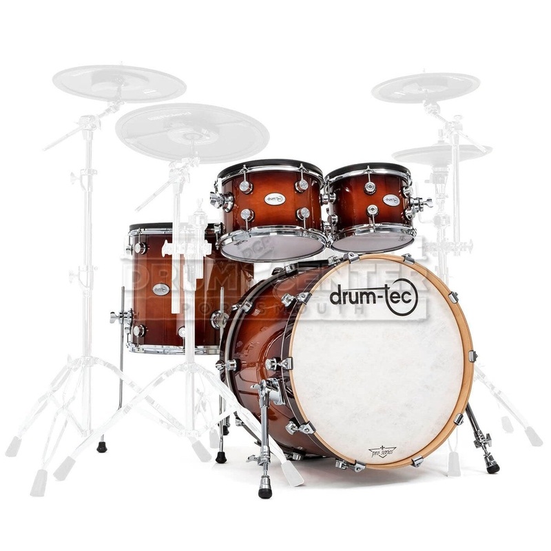Drum-Tec Pro 3 Studio 4pc E-Drum Set Brown Sunburst