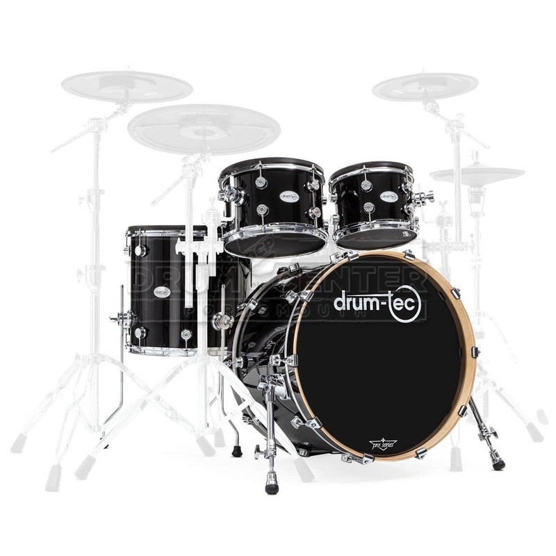 Drum-Tec Pro 3 Studio 4pc E-Drum Set Piano Black