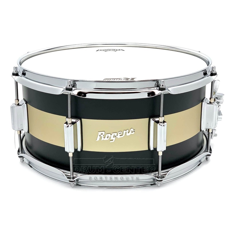 Rogers Tower Limited Edition Snare Drum 14x6.5 Satin Black/Gold Duco