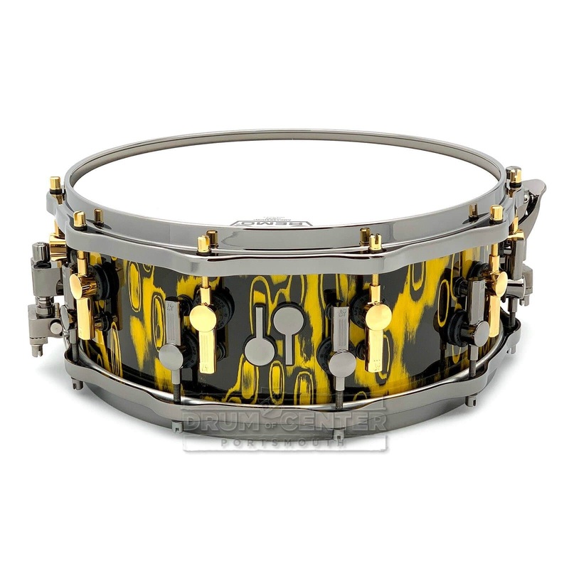 Sonor SQ2 Heavy Beech Snare Drum 14x5.5 Yellow Tribal w/Black & Gold Hardware