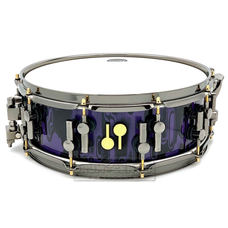 Sonor SQ2 Thin Birch Snare Drum 14x5 Violet Tribal w/Black & Gold Hardware
