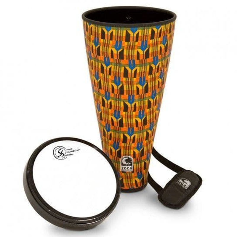 Toca Sympatico Nesting Ashiko 12" Kente Cloth w/Pretuned Fiber Head