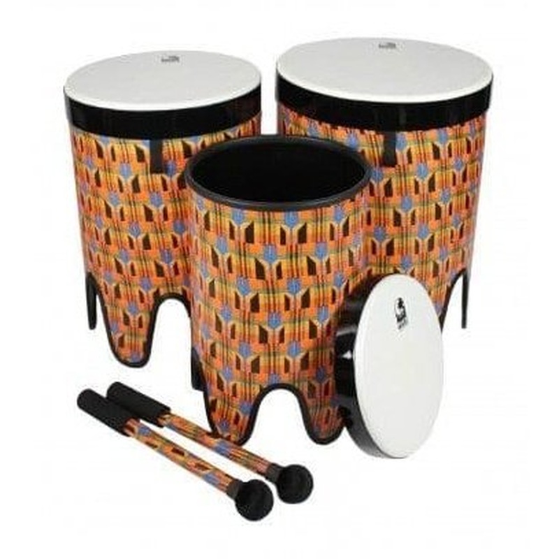 Toca Sympatico Nesting Tom Tom 12" Kente Cloth w/Pretuned Fiber Dot Head