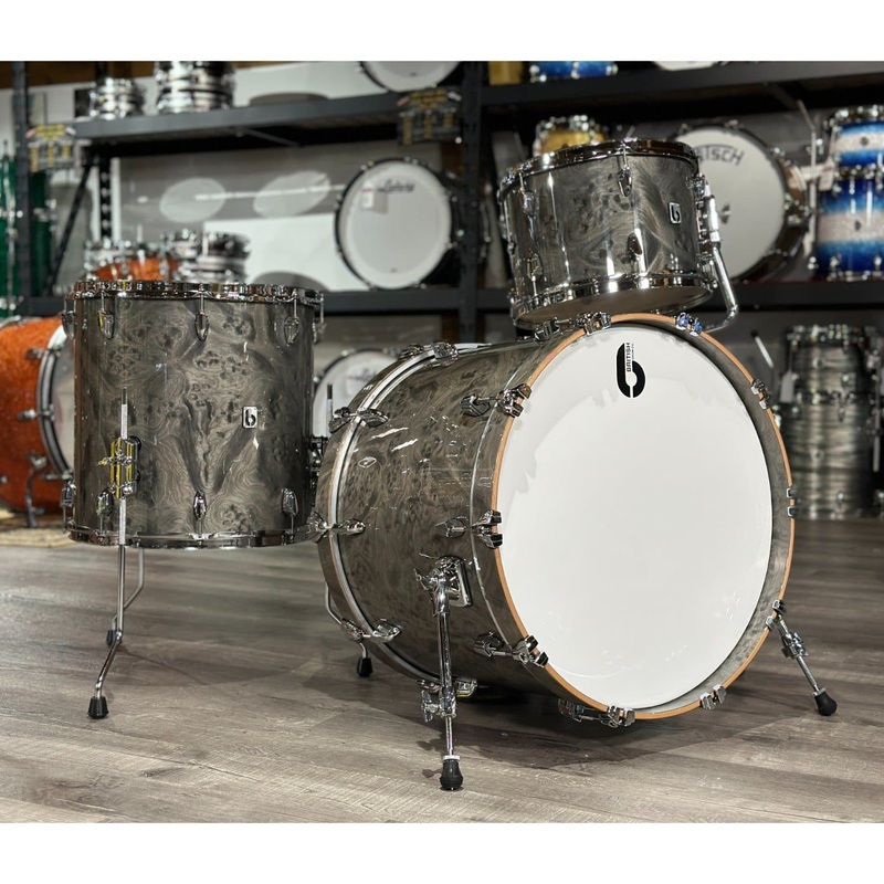 British Drum Company Legend US Club 3pc Drum Set w/22"BD Sterling Silver