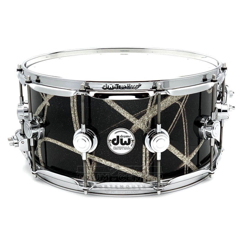 DW Collectors Maple Snare Drum 14x6.5 Smoke Glass Contrails