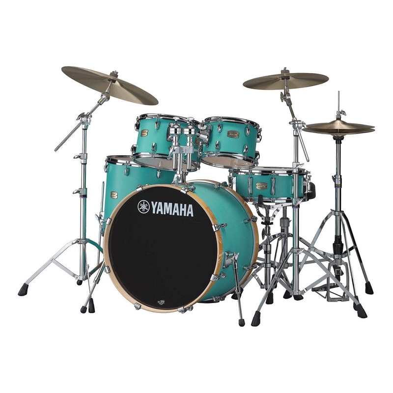 Yamaha Stage Custom Birch 5pc Drum Set w/22BD & 780 Hardware Matte Surf Green