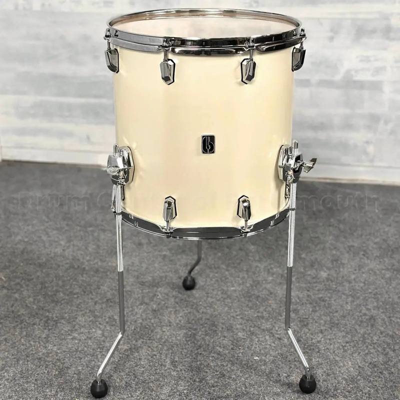 British Drum Company Enigma Floor Tom 14x14 Satin Olde English White