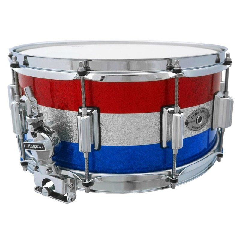 Rogers Dyna-Sonic Snare Drum 14x6.5 Red White & Blue Sparkle