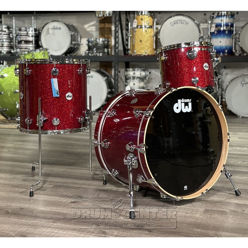 DW Collectors Pure Oak 3pc Drum Set Ruby Glass