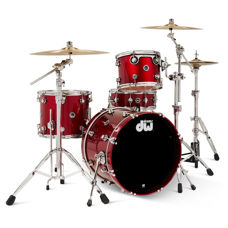 FREE BAG OFFER! DW DWe 4pc Complete Electronic/Acoustic Drum Set Black Cherry Metallic